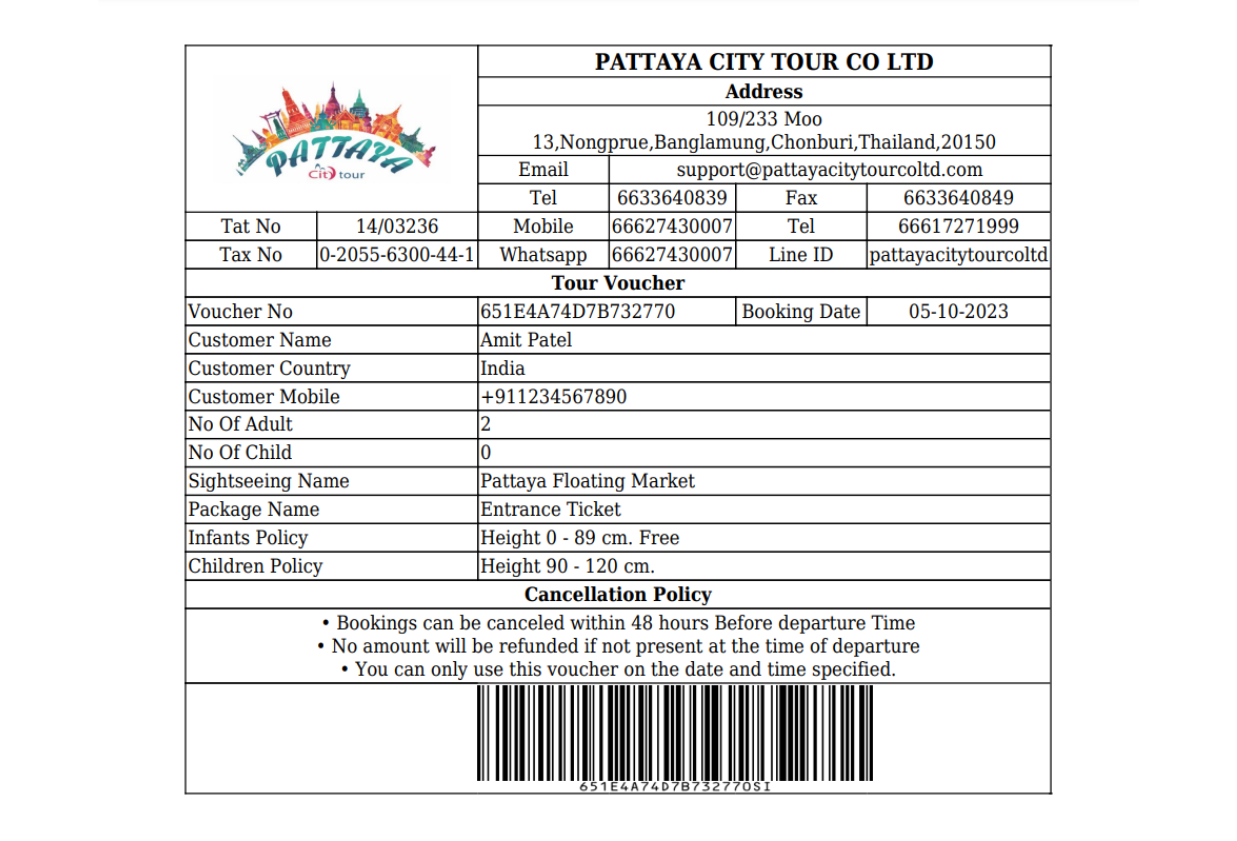 Customer Voucher and Invoice Image